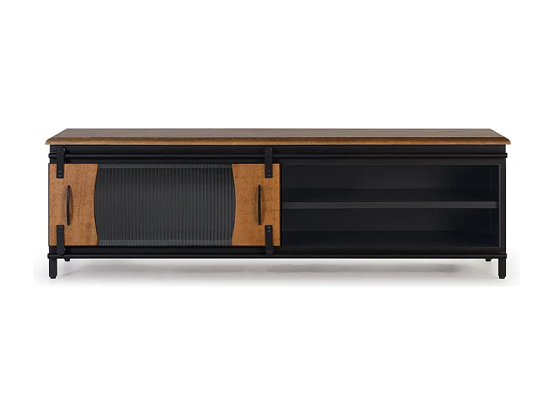 Meuble TV en bois manguier et métal