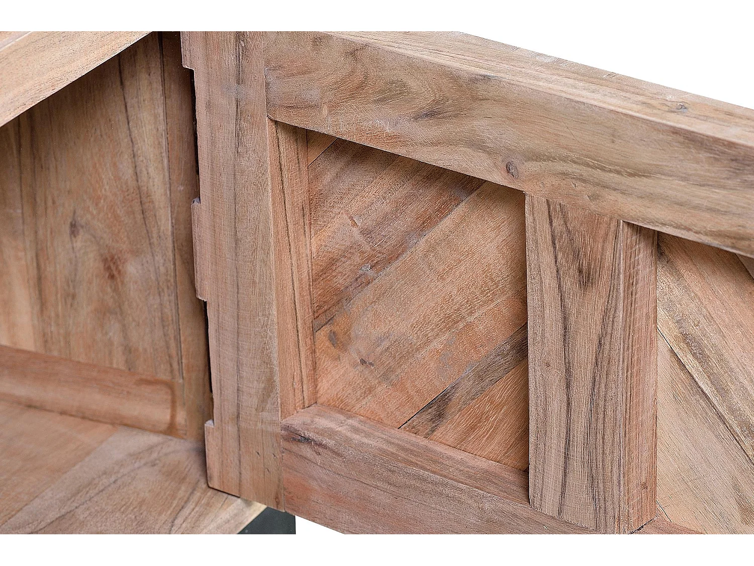 Meuble TV en bois d'acacia et pieds en métal