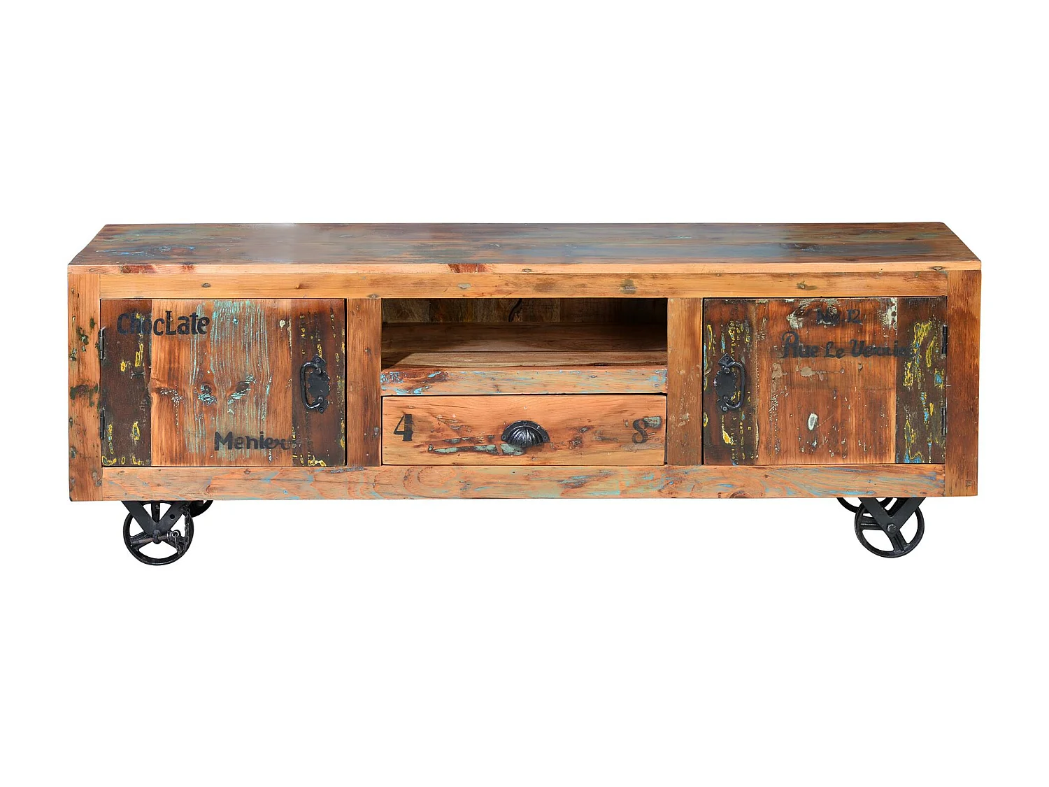 TV-Möbel  aus recyceltem Holz