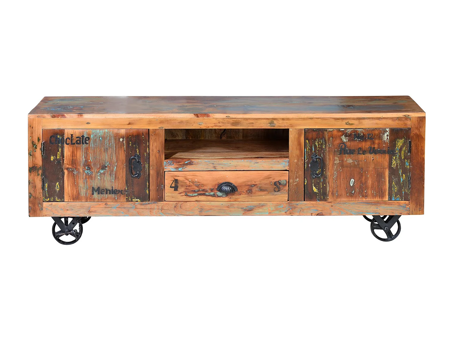 Credenza a 3 ante e 3 cassetti in massello di acacia