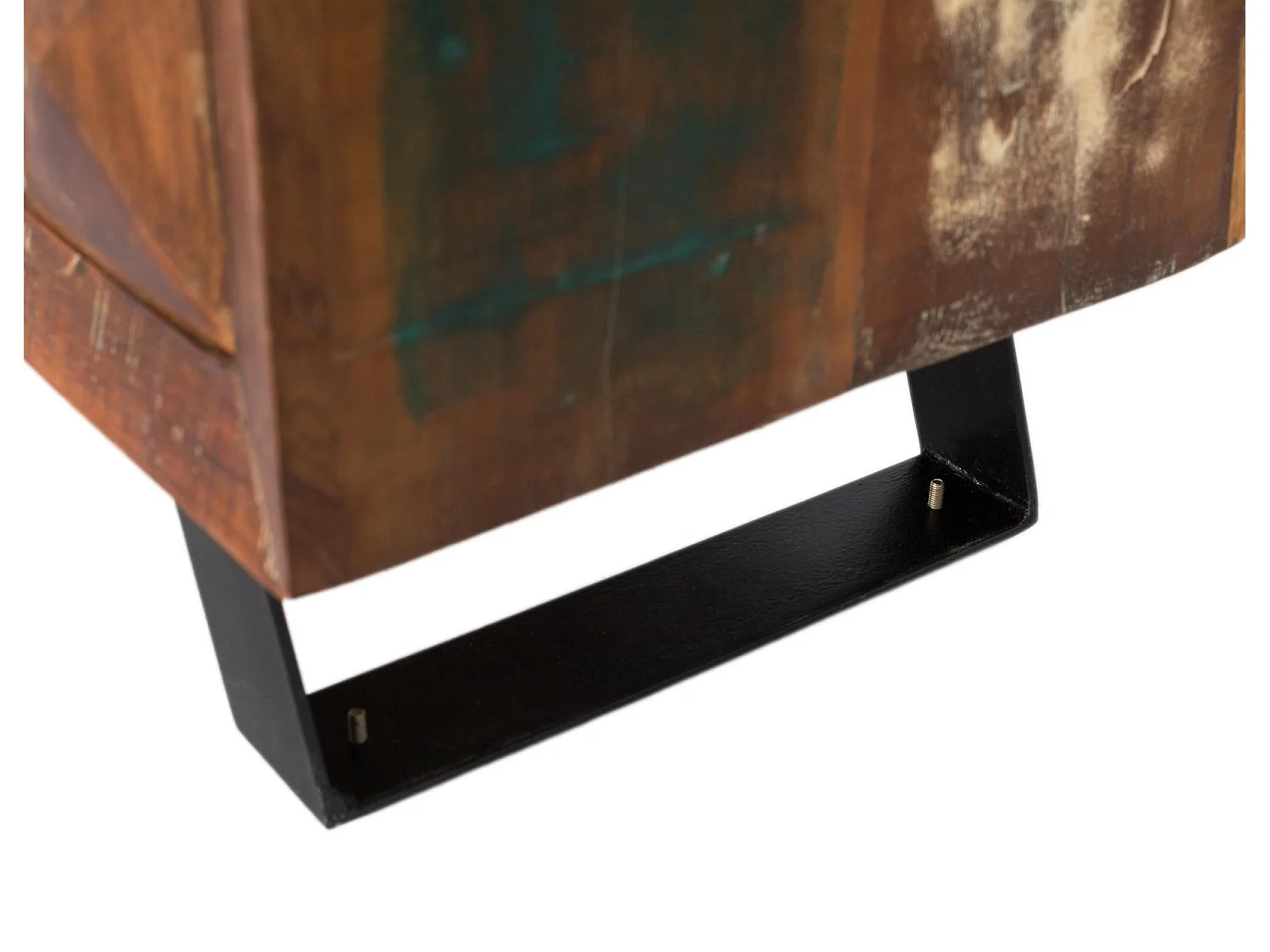 Meuble TV en bois recyclé 130 cm, style industriel vintage - 62 x 130 x 40 cm