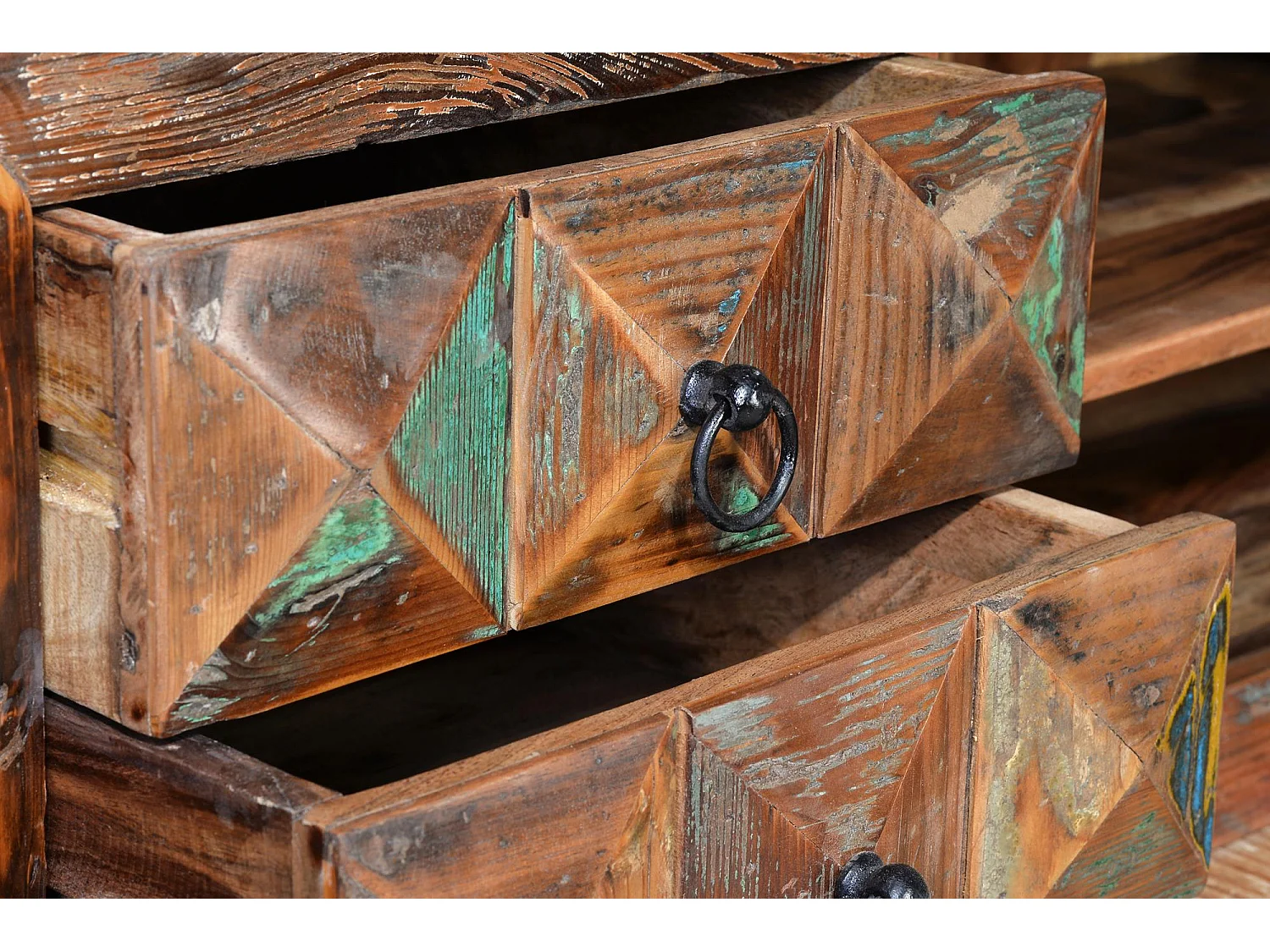 Mobile TV in legno riciclato multicolore MULTICOLOR .55x40x155 Giner y Colomer