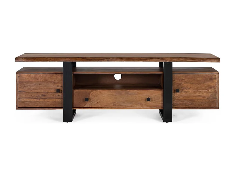 Meuble TV en palissandre et pieds en métal