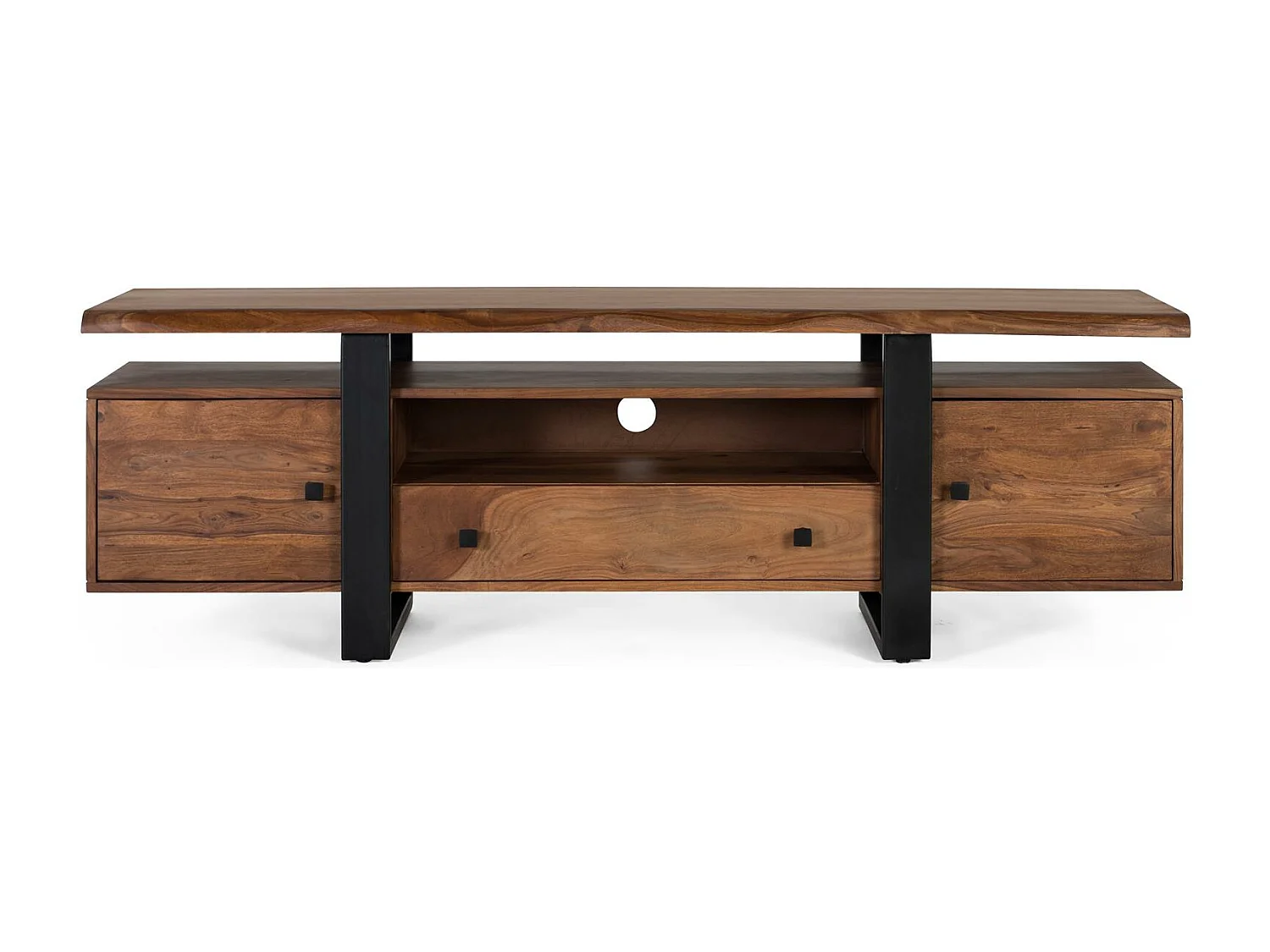 Meuble TV en palissandre et pieds en métal