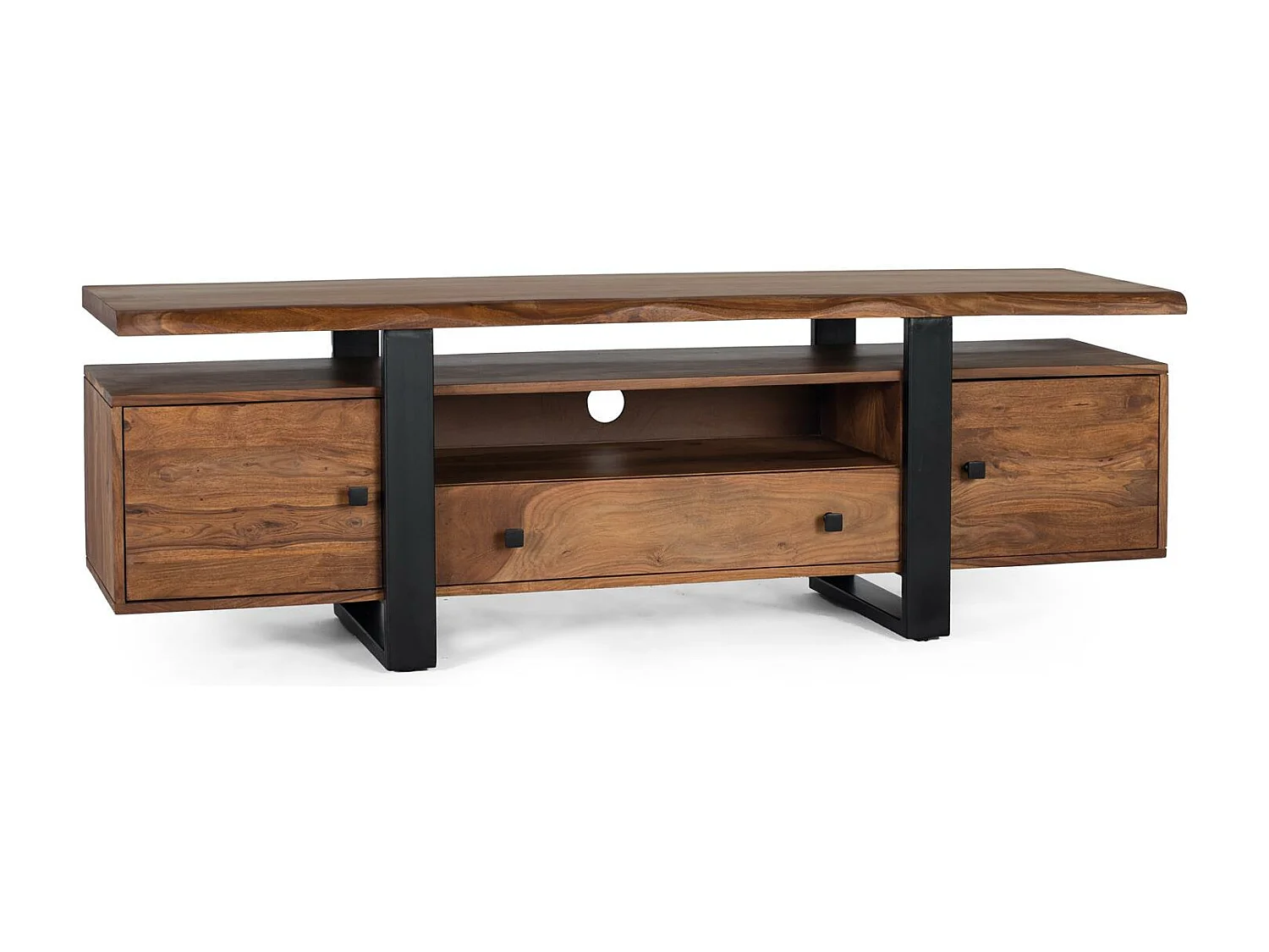 Meuble TV en palissandre et pieds en métal