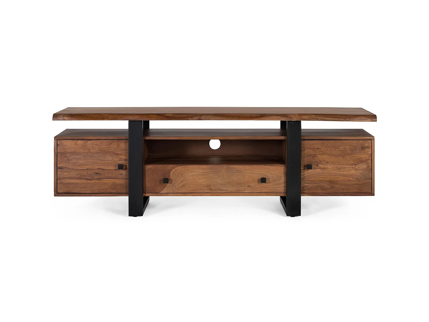 Mobile porta TV in palissandro, stile industriale, 170 cm - 55x170x45