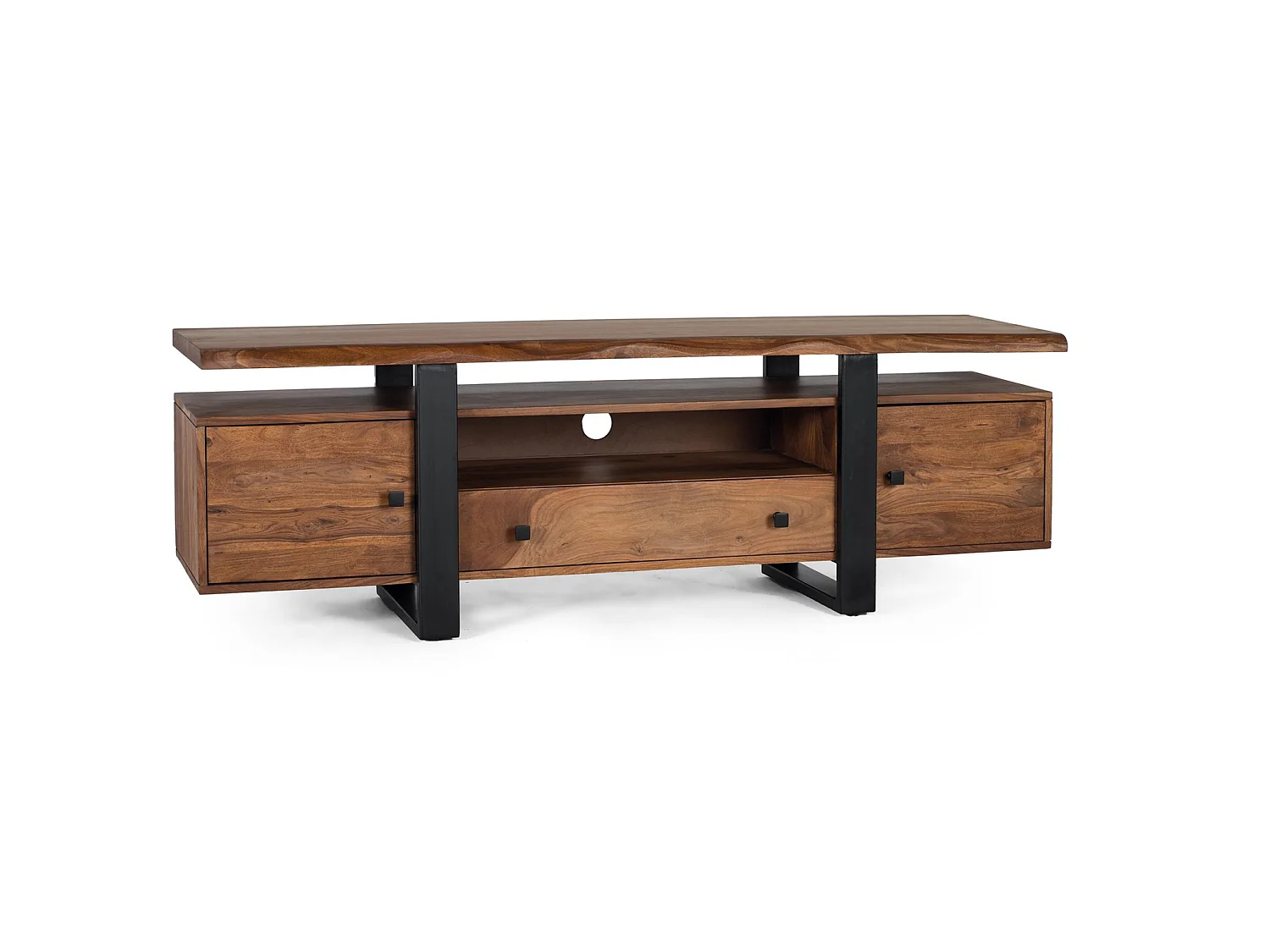 Mobile porta TV in palissandro, stile industriale, 170 cm - 55x170x45