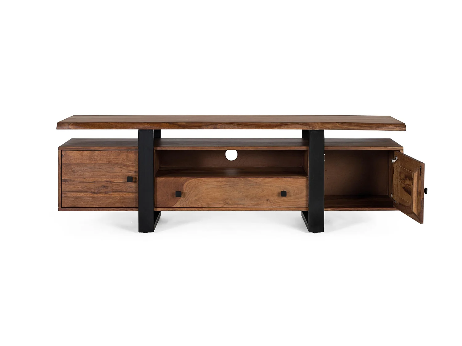 Mobile porta TV in palissandro, stile industriale, 170 cm - 55x170x45