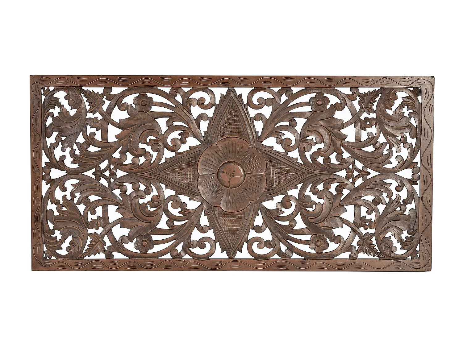 Tête de lit en MDF couleur noyer