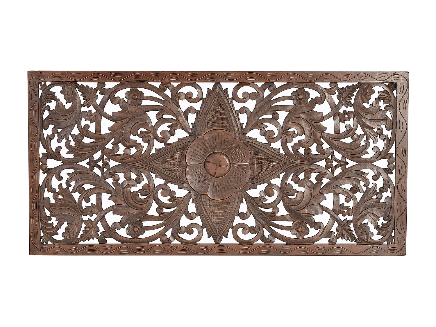 Tête de lit en MDF couleur noyer