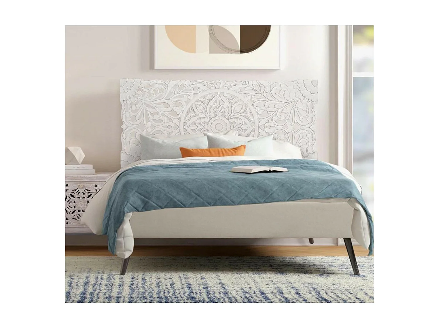 Kopfteil/Panel in Used-Optik in Weiß