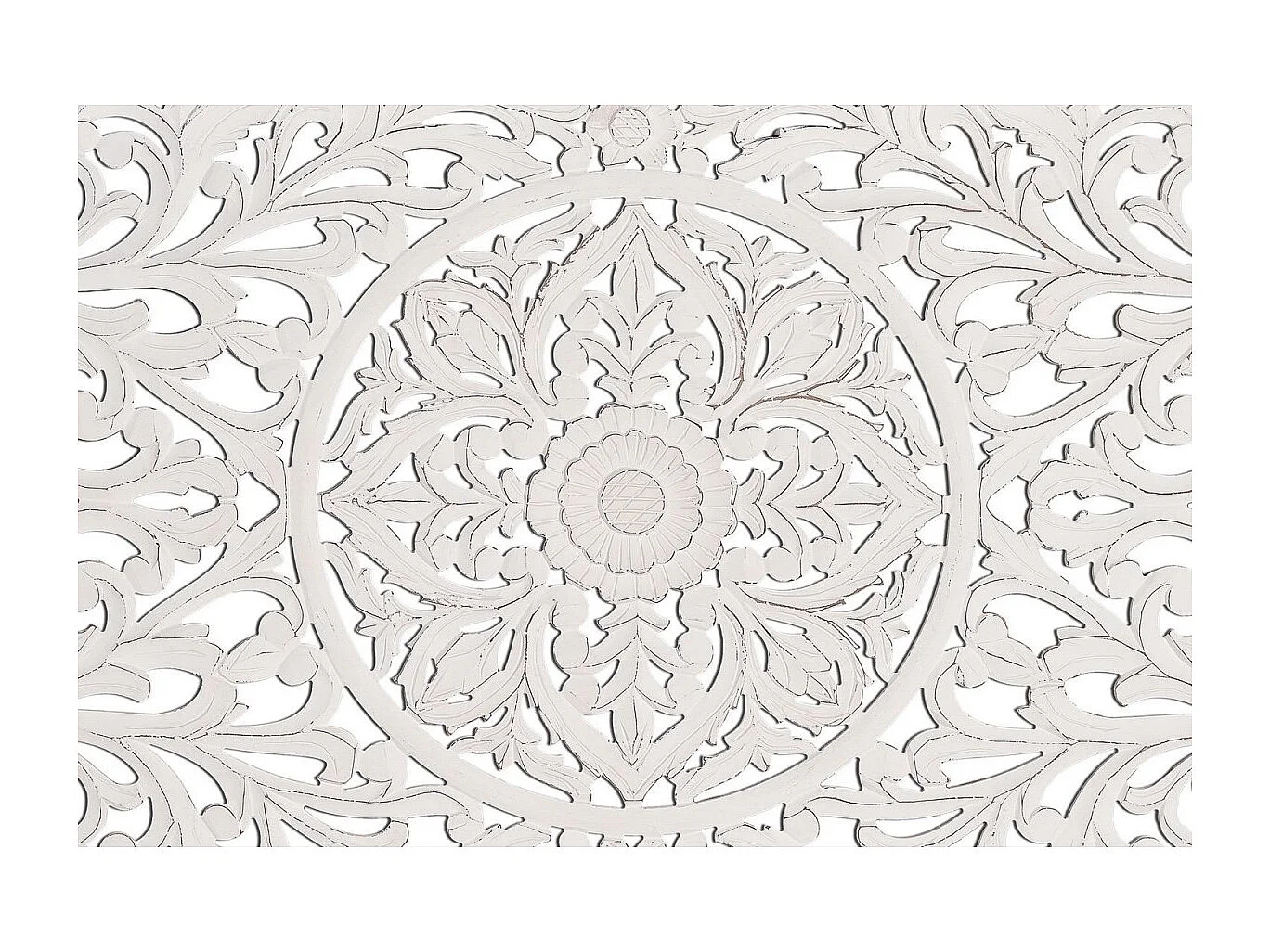 Tête de lit antique blanche sculptée à la main