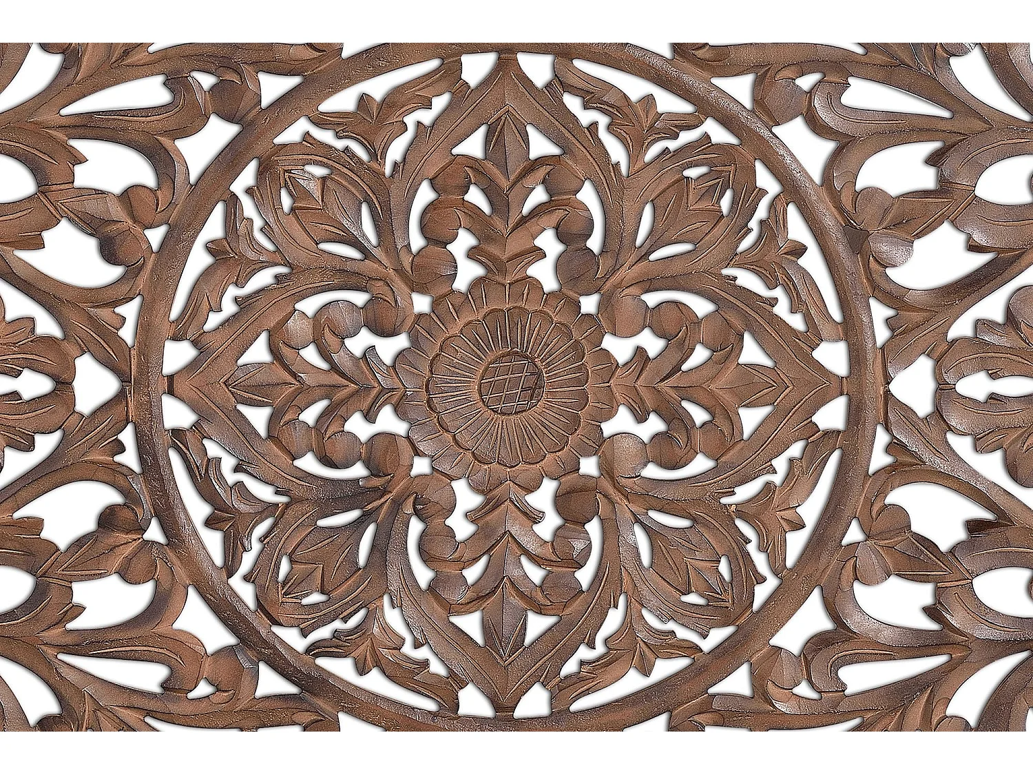 Tête de lit sculpté à la main marron antique