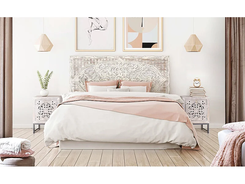 Tête de lit en MDF blanc