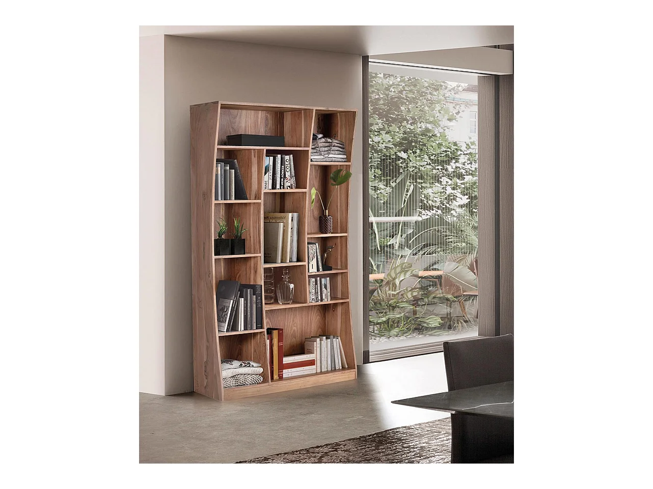 Bibliothèque en manguier marron 2 mètres