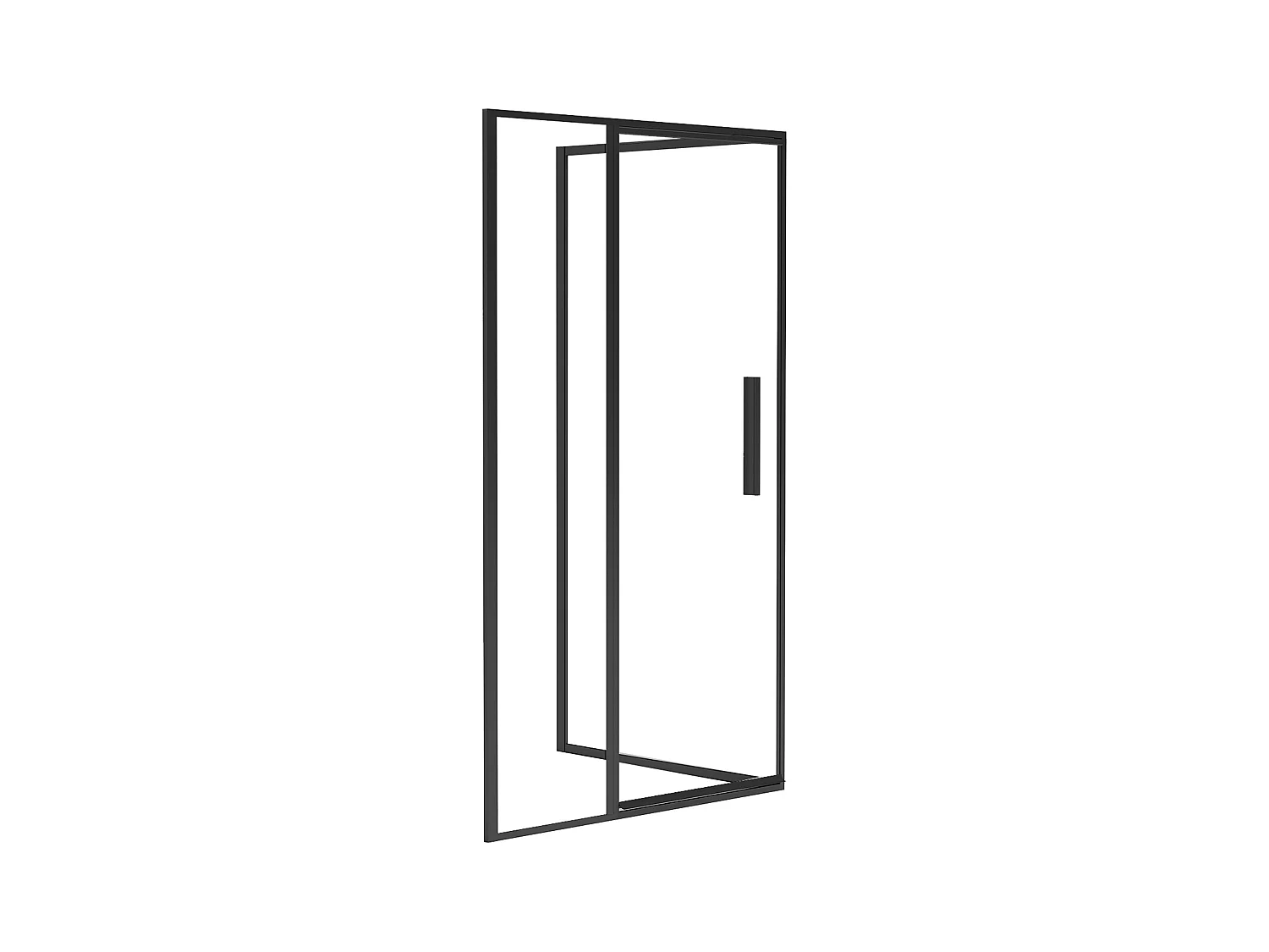 Parete doccia con porta girevole 120 x 80 x 195 cm Nero opaco Stile industriale  - TORONI