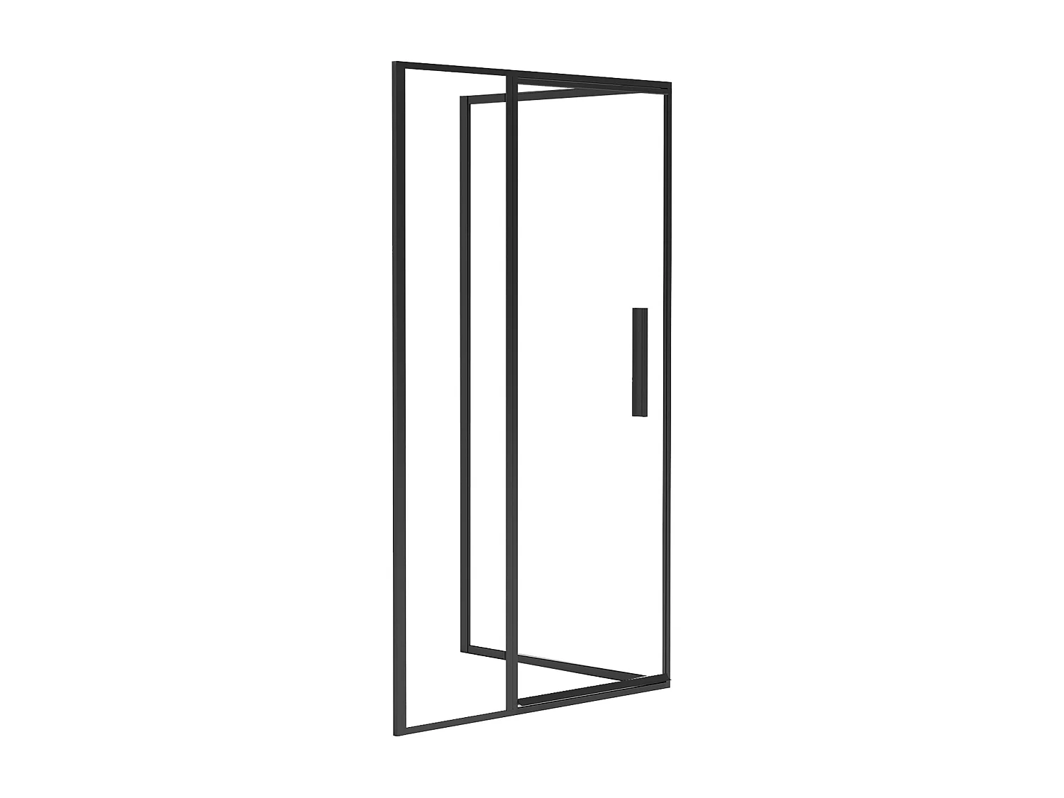 Duschtrennwand Seitenwand Schwingtür - Schwarz matt - Industrial Style - 120 x 80 x 195 cm - TORONI