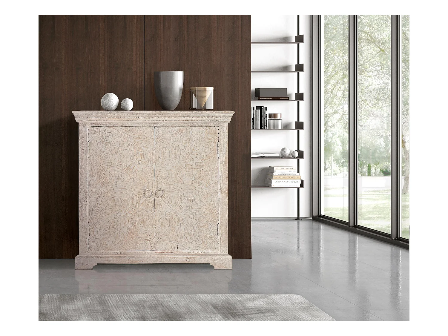 Commode en manguier blanc vieilli