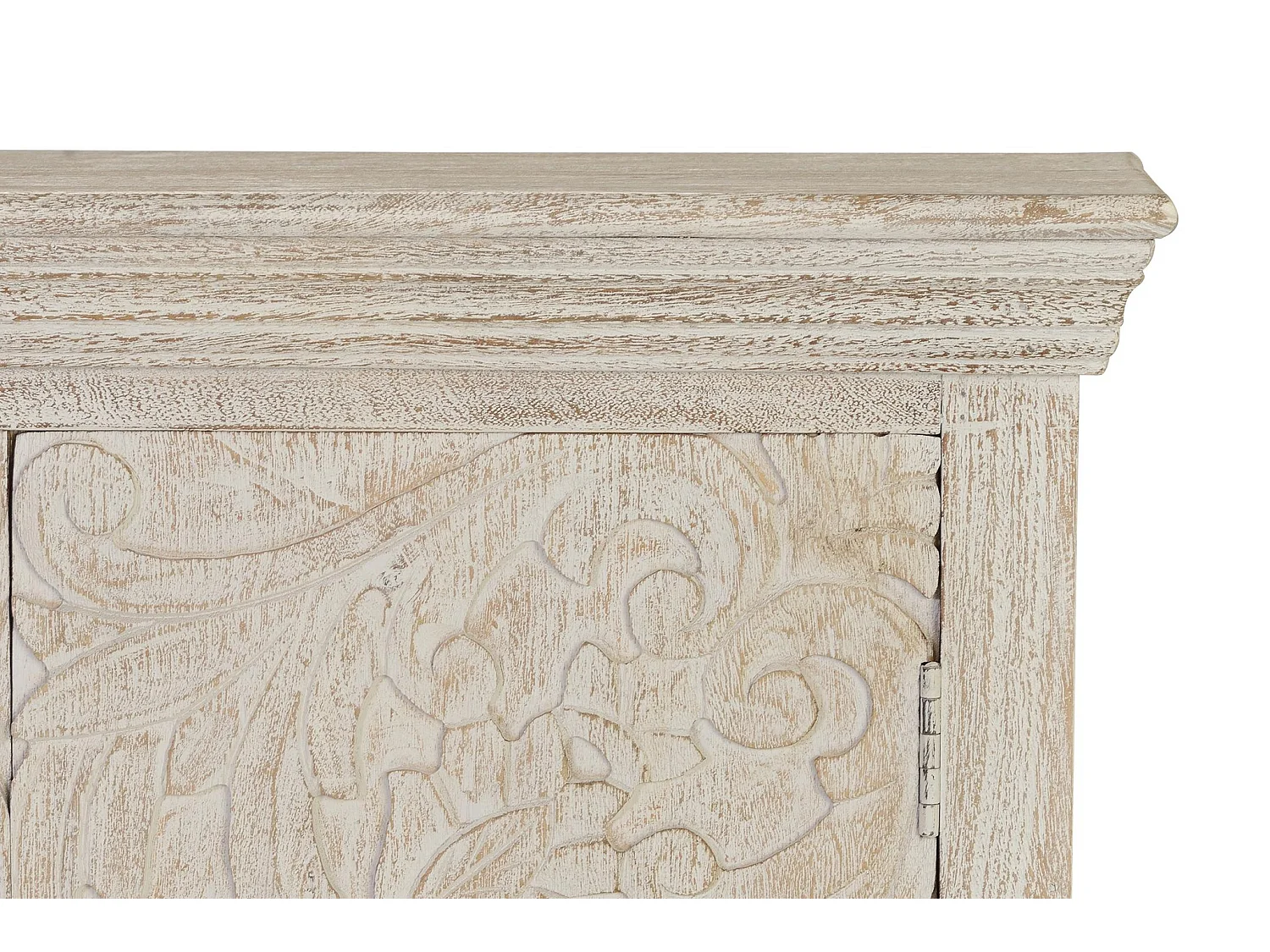 Commode en bois de manguier 90 cm, style provençal rustique avec une touche ethnique - 90 x 90 x 40
