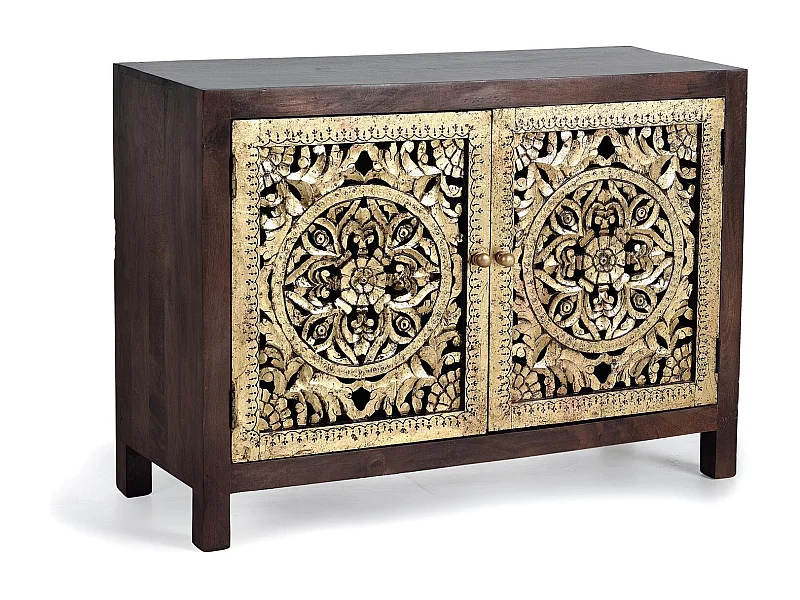 Buffet 2 portes en bois de manguier