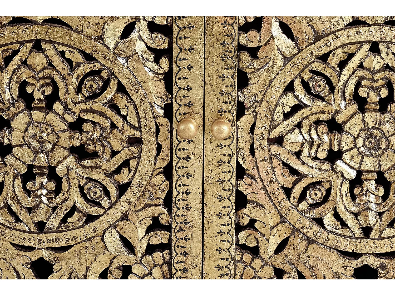 Buffet 2 porties in bois de manguier