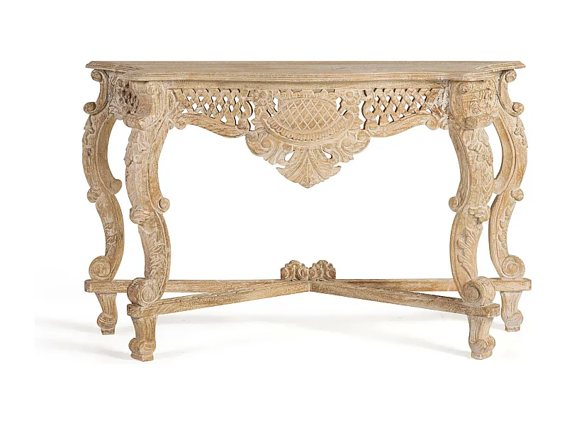 Comoda en madera de mango blanco envejecido Blanco.Giner y Colomer 76x42x120