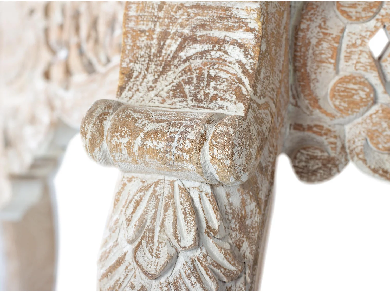 Console em madeira manguier blanc vieilli