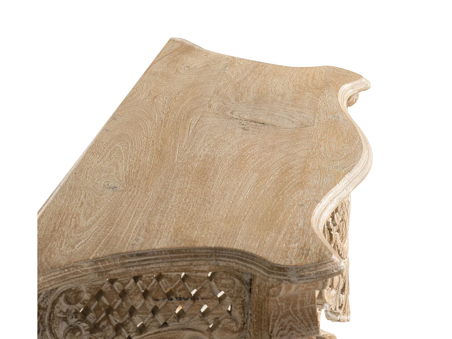 Console en bois manguier blanc vieilli
