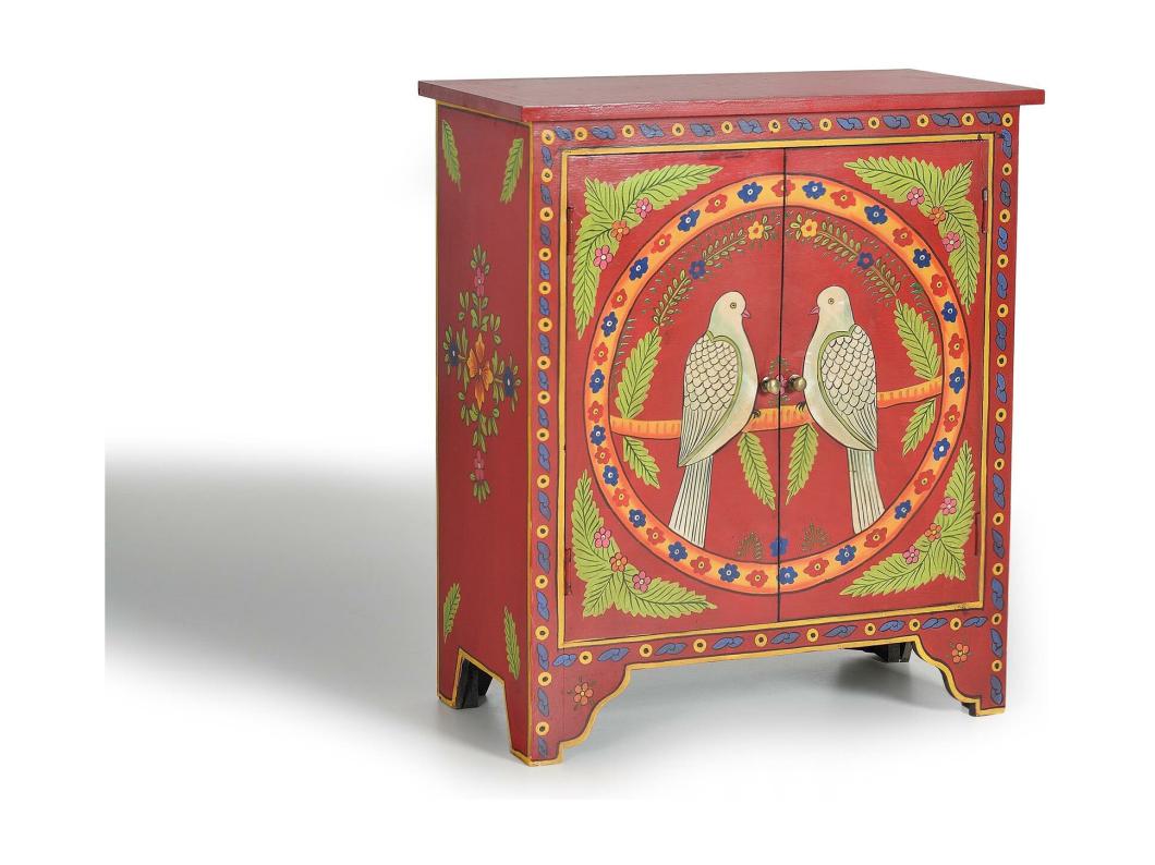 Cómoda madera de mango detalles pintados a mano multicolor MULTICOLOR.Giner y Colomer 75x34x65