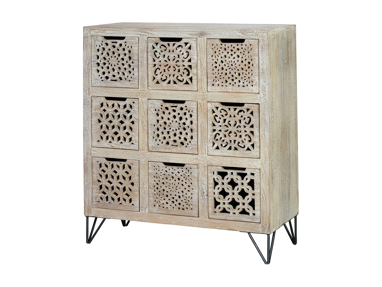 Commode en manguier blanc vieilli