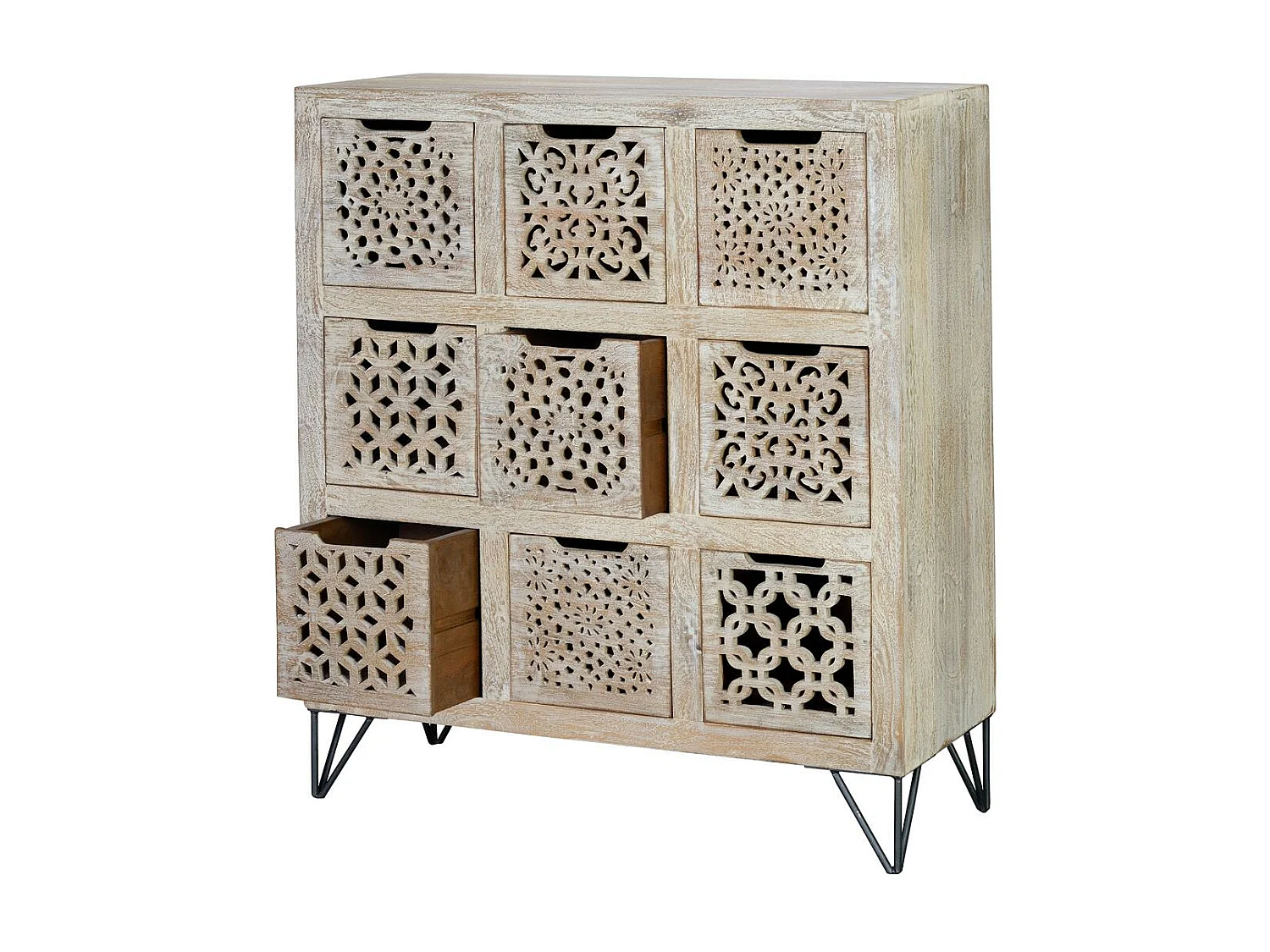 Commode en manguier blanc vieilli