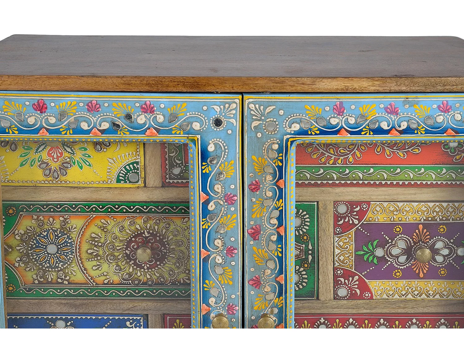 Commode en bois manguier peint à la main