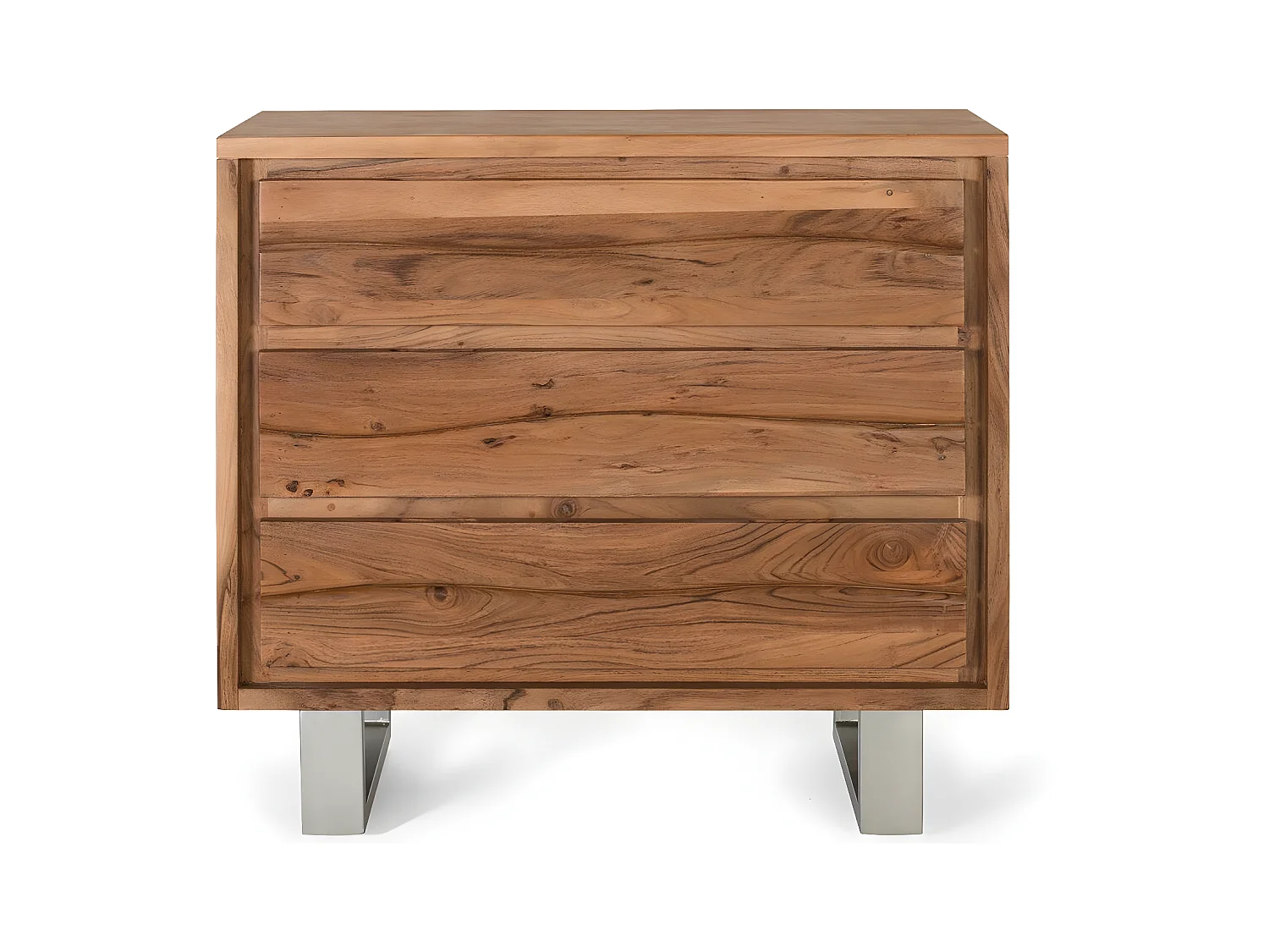 Commode en bois d'acacia et métal