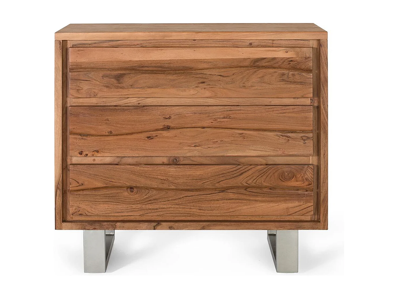 Commode en bois d'acacia et métal