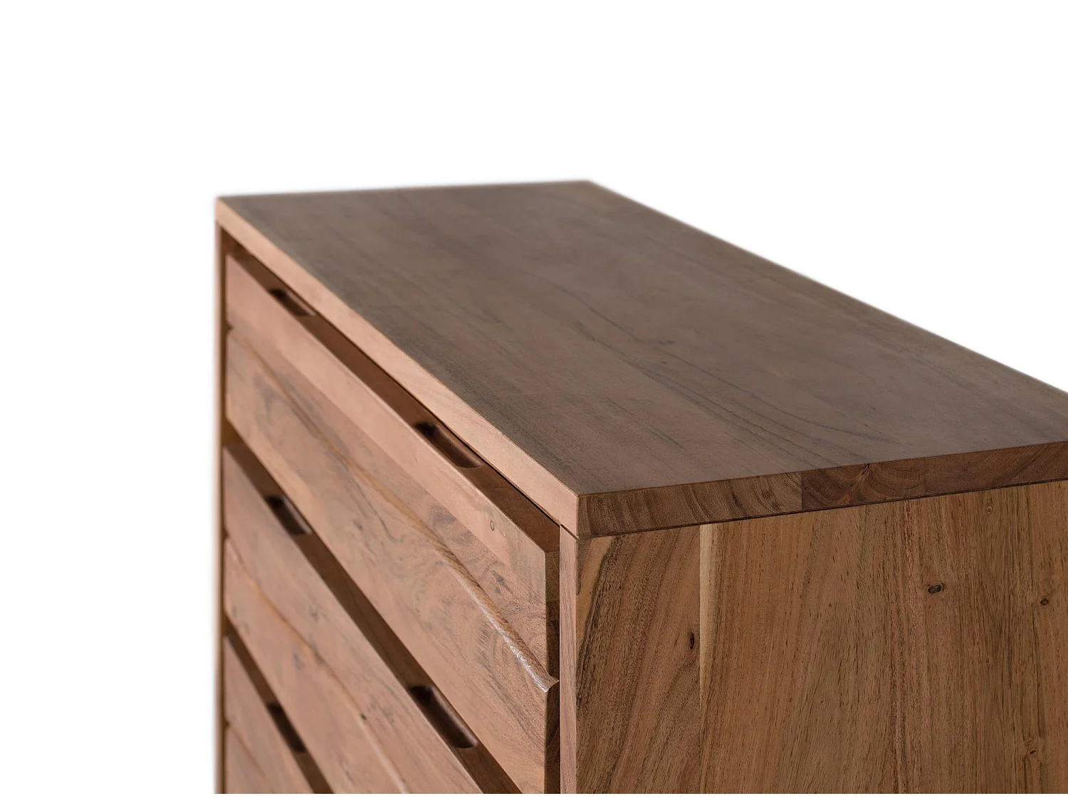 Commode en bois d'acacia et métal