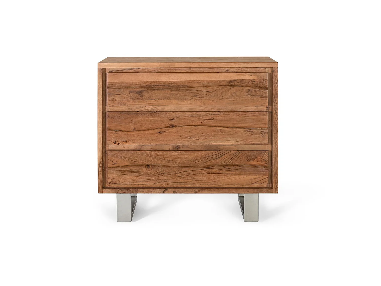 Commode en bois d'acacia 91 cm, style rustique moderne - 81 x 91 x 40