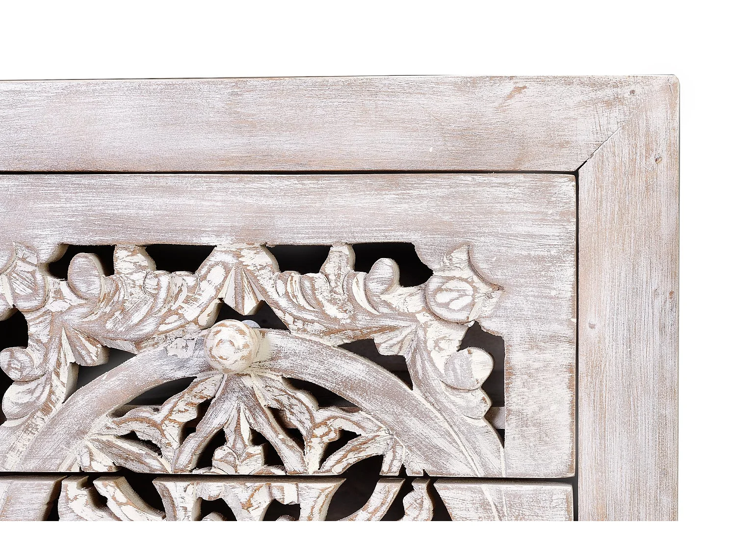 Commode en bois de manguier sculptée, style ethnique bohème, 45 cm - 106 x 45 x 35 cm
