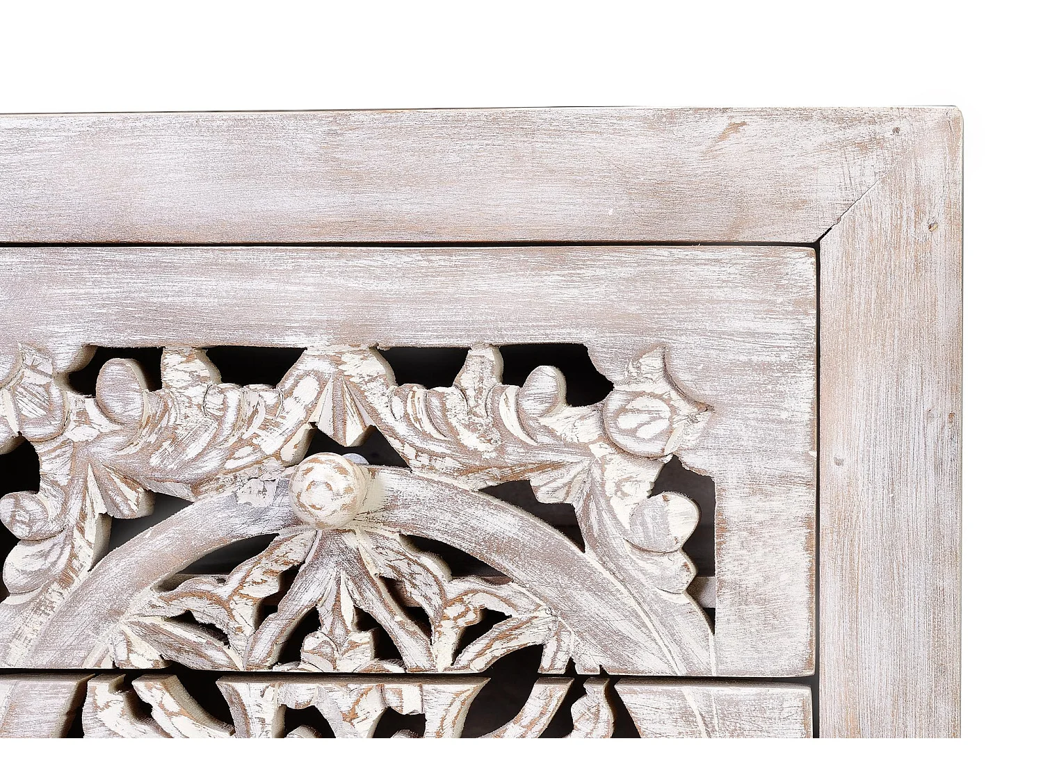 Commode en bois de manguier sculptée, style ethnique bohème, 45 cm - 106 x 45 x 35 cm