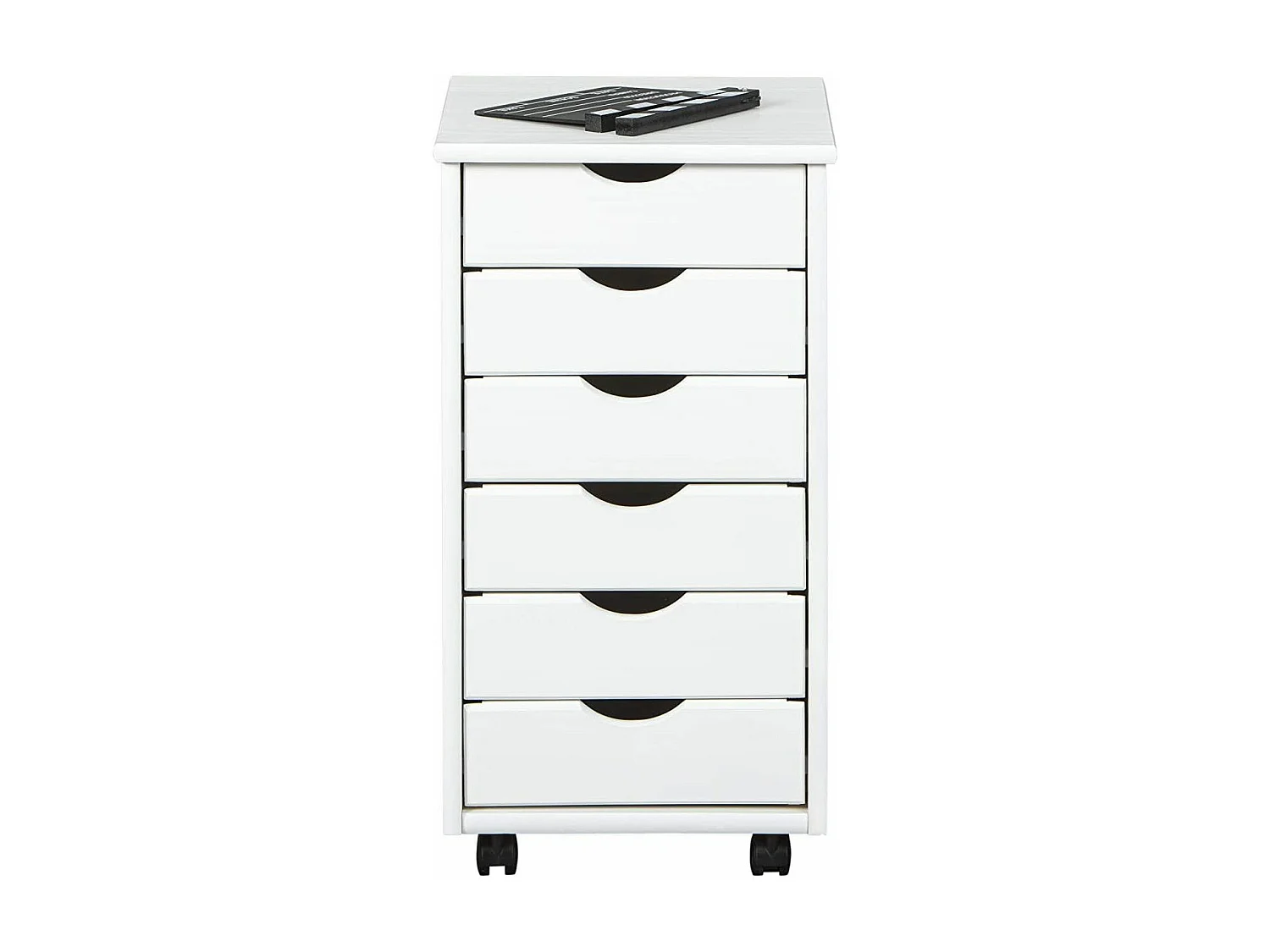 Caisson de Bureau 6 Tiroirs "School" 65cm Blanc