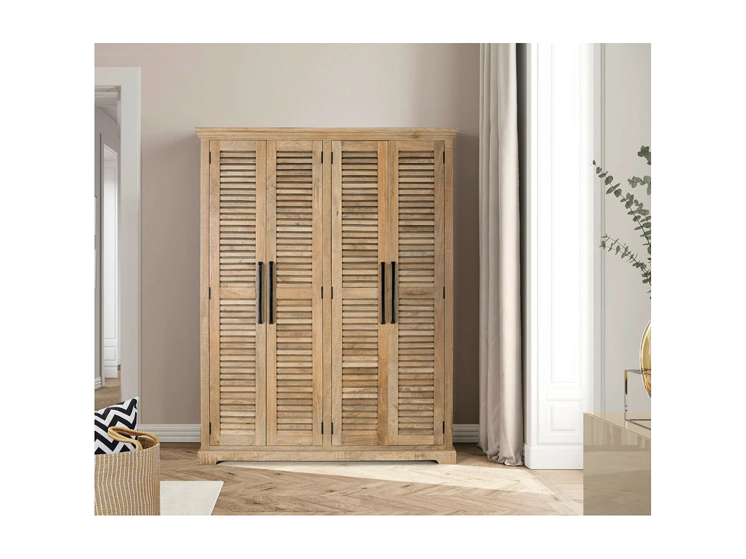 Naturalna szafa z drewna mango