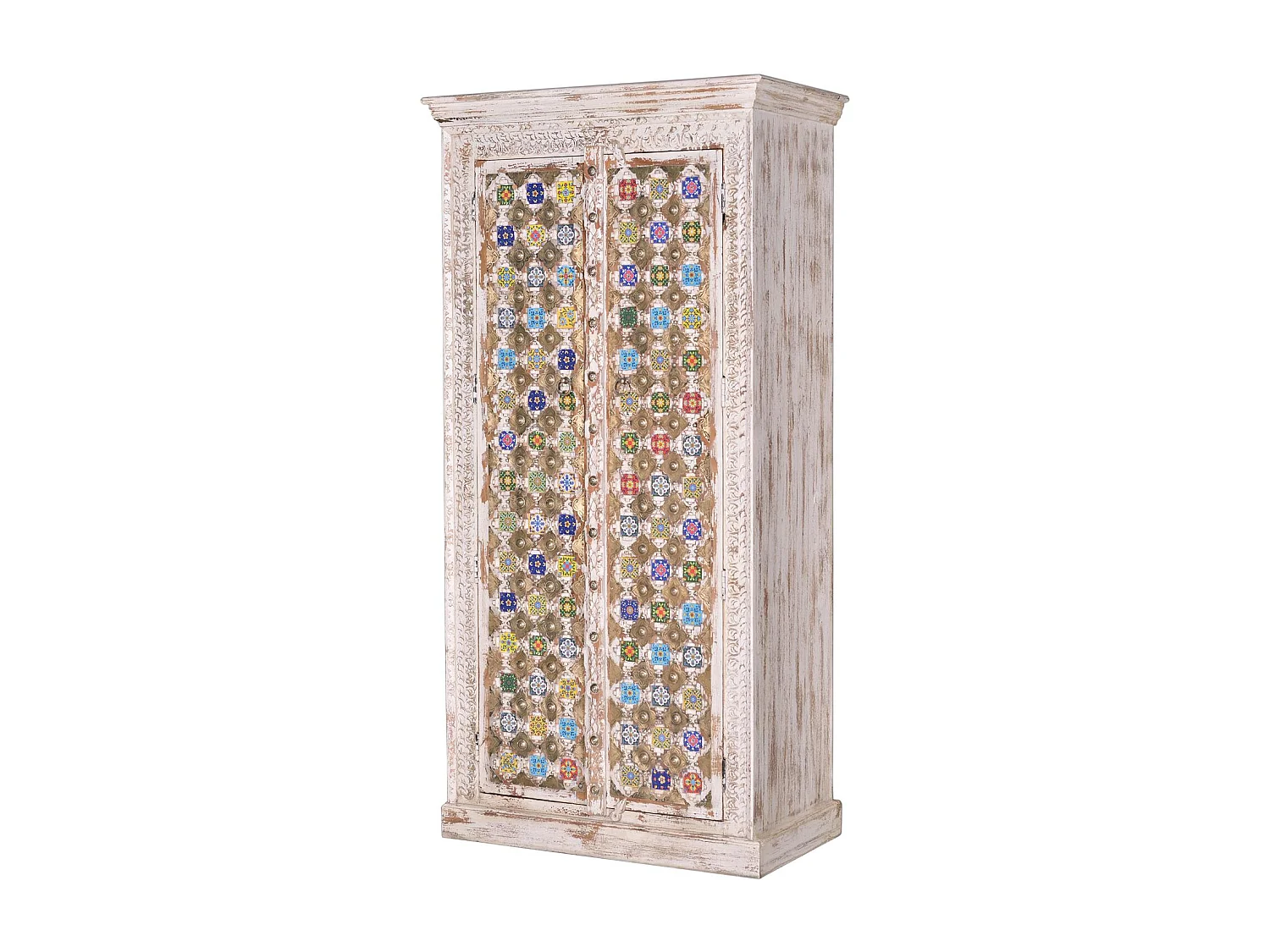 Manguier houten kast met keramische en bronzen details