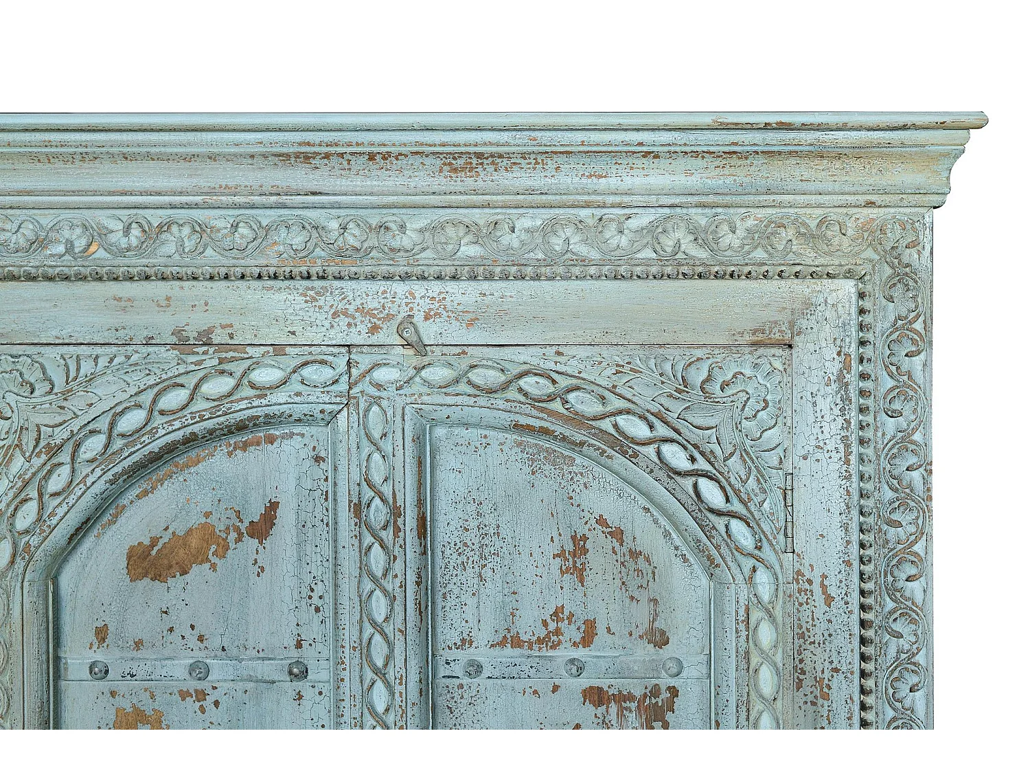 Armoire en bois de manguier 117 cm, style rustique vintage - 207 x 117 x 44 cm