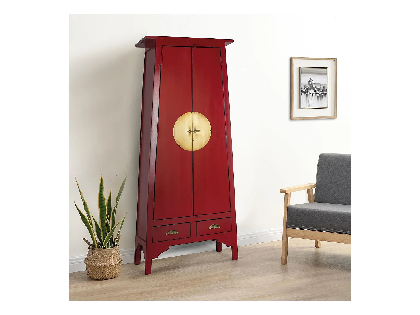 ARMARIO MADERA DE MANGO Rojo.Giner y Colomer 195x40x83