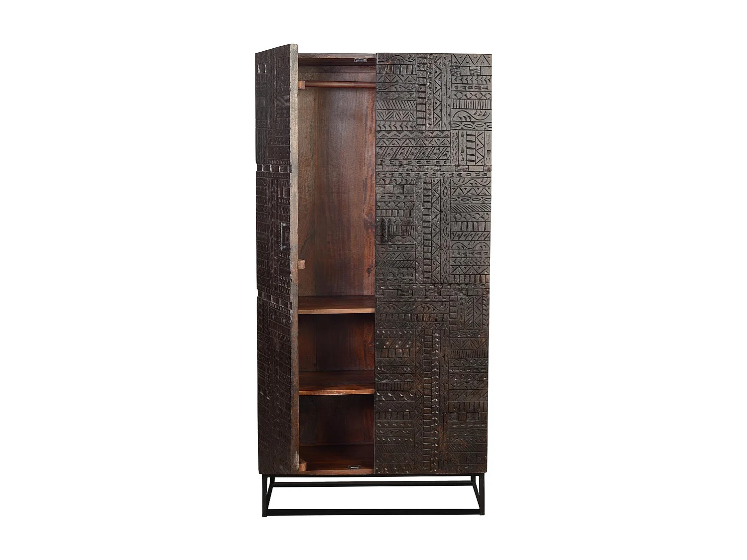 Armoire en bois de manguier et pieds en métal