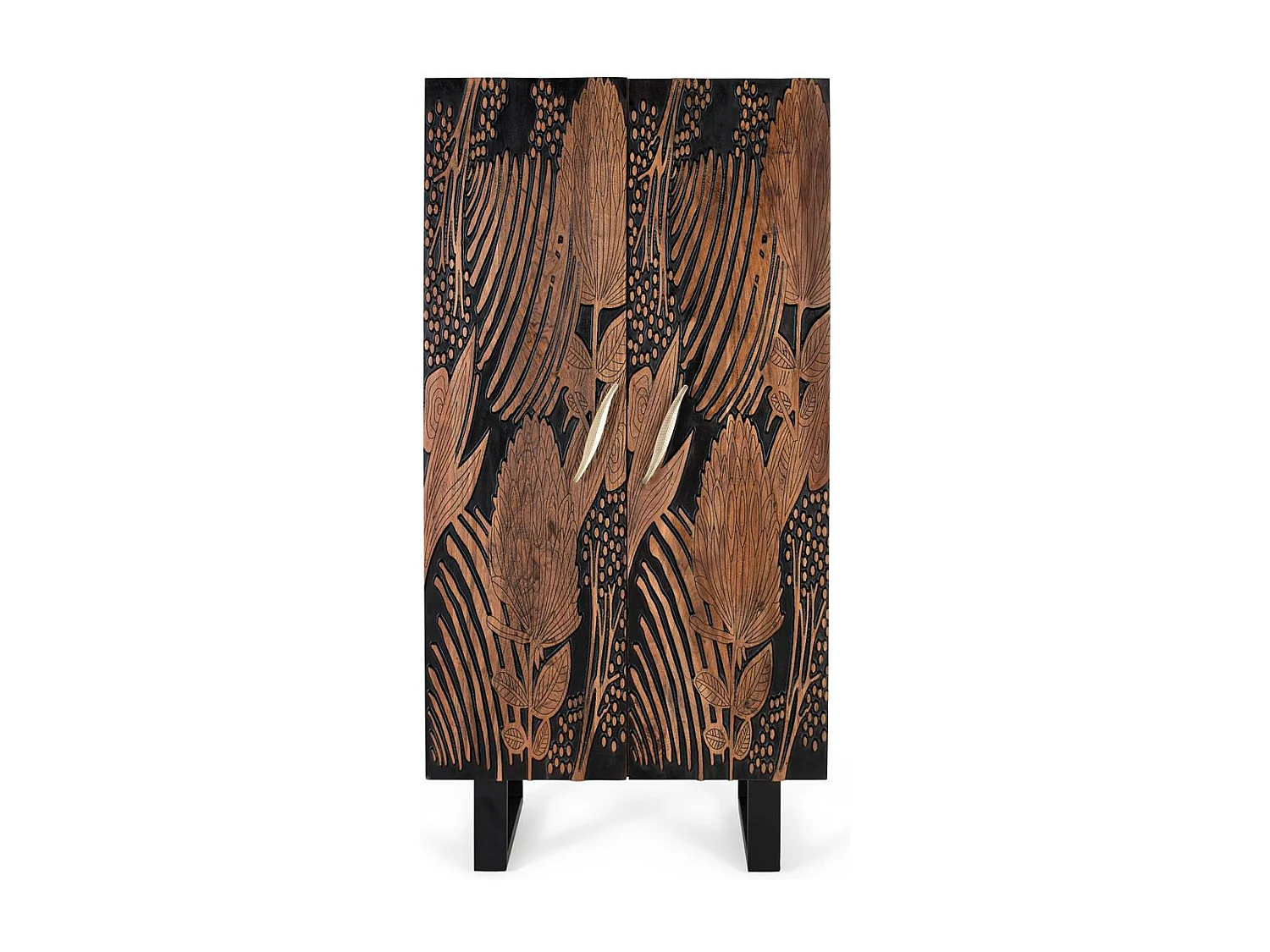 Armoire en bois d'acacia et métal