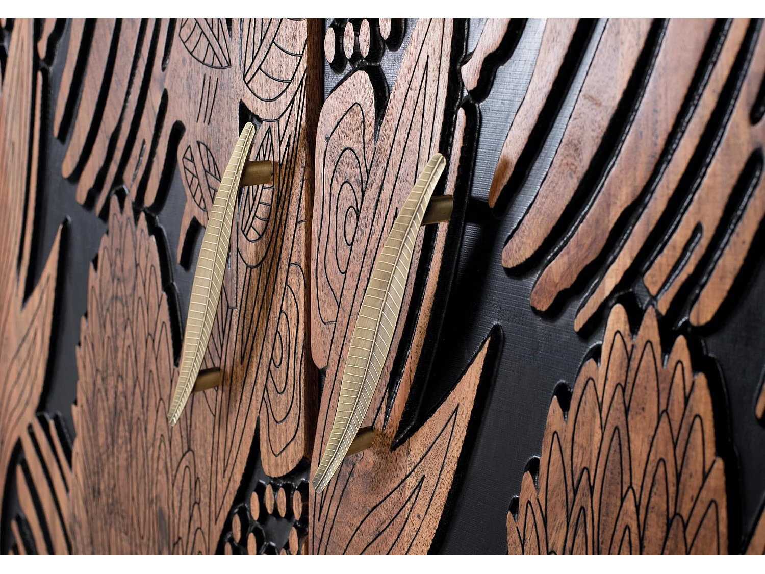 Armoire en bois d'acacia et métal