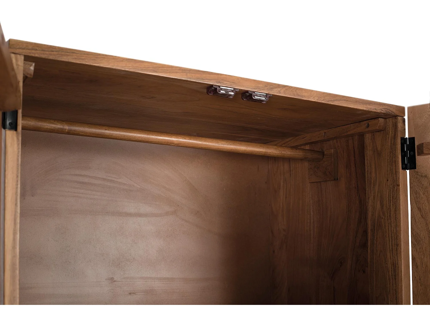 Schrank aus Akazienholz und Metall