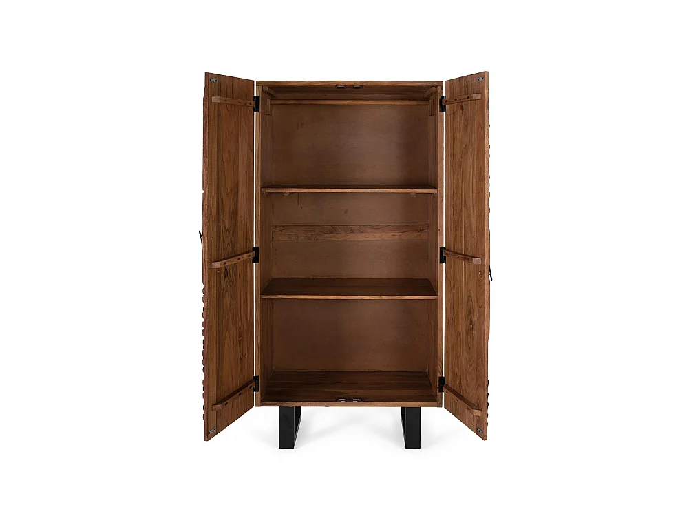 Kledingkast van acaciahout, 90 cm, moderne etnische stijl - 180x90x55