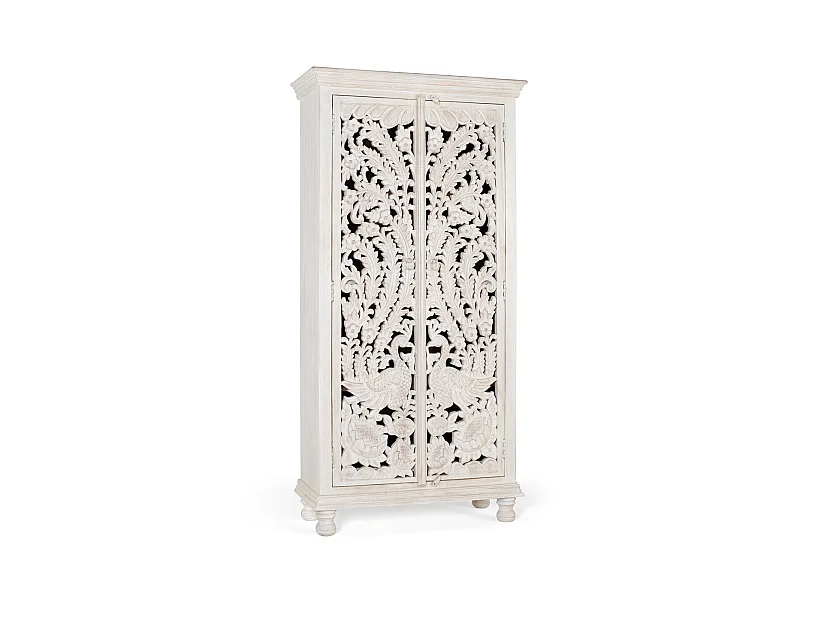 Armoire en bois de manguier 90 cm, style classique, faite à la main - 180 x 90 x 40 cm