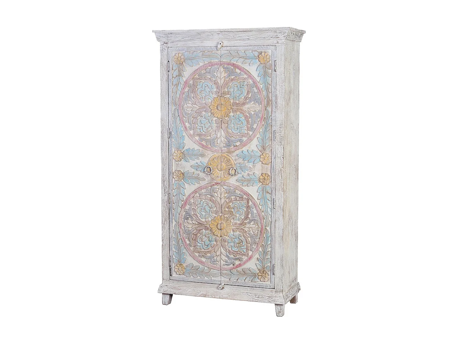 Armoire manguier détails vieillis tons pastel